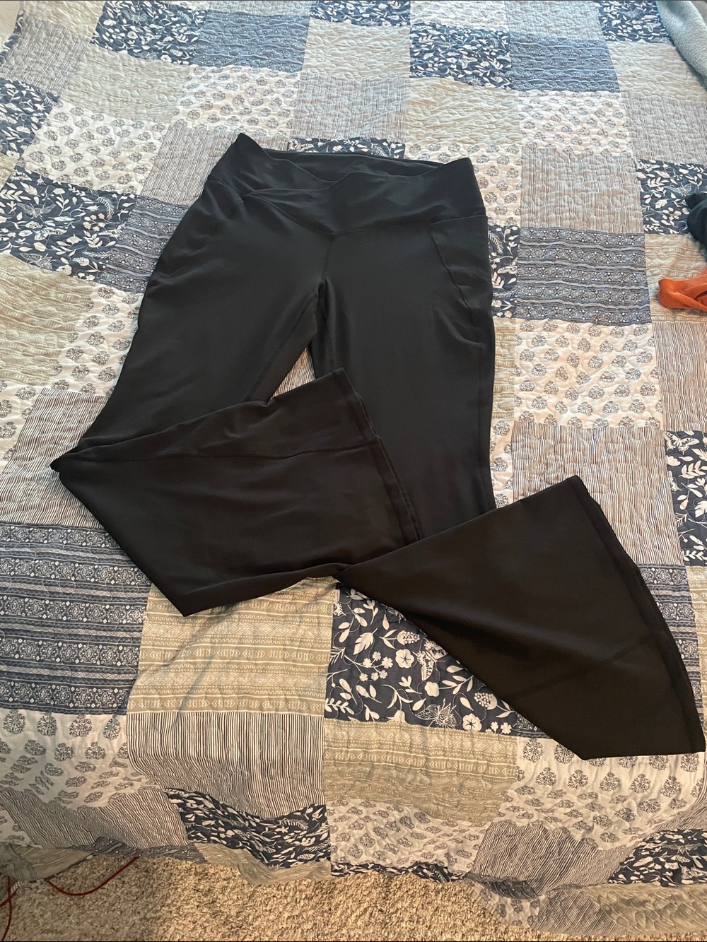 Fabletics size XL Women's Black Wide-Leg yoga pants.
